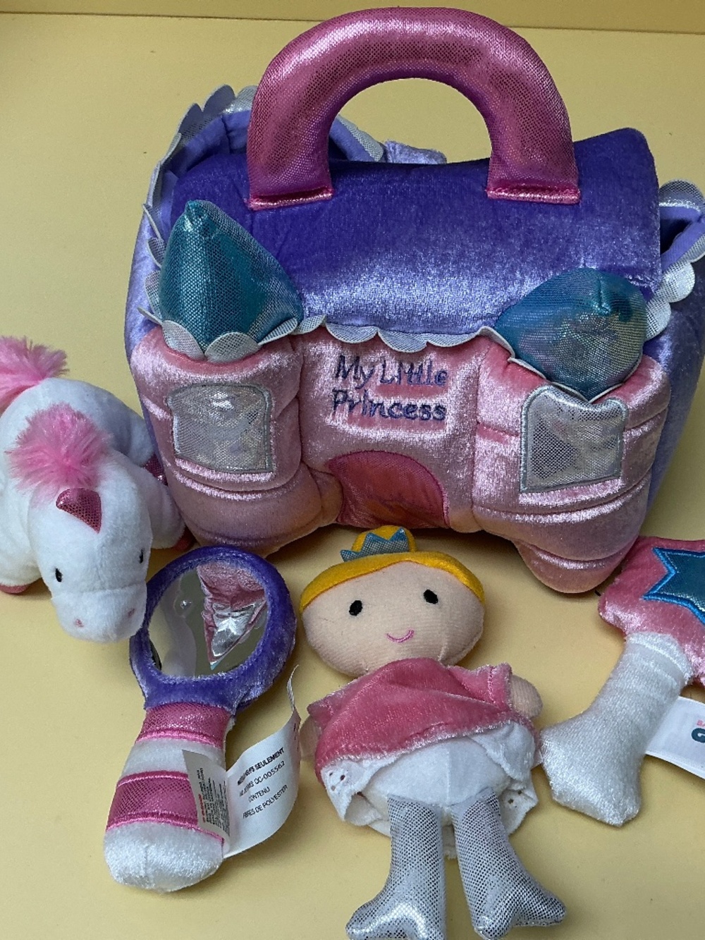 Baby GUND My Little Princess Castle bag with horse, wand, mirror, princess